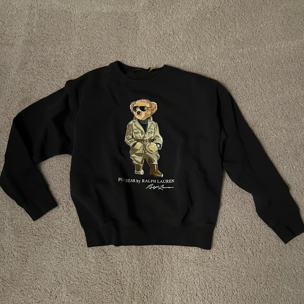 Ralph Lauren Polo Bear Black Crew Neck Sweatshirt